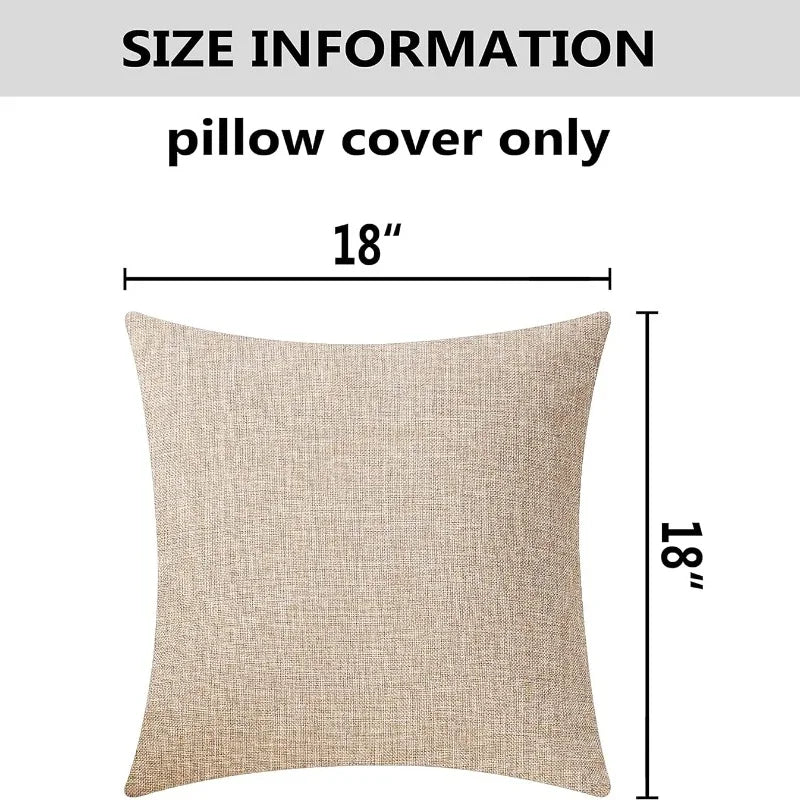 Set of 2 Linen Throw Pillow Covers 18 Inch Burlap Square Farmhouse Throw Pillow Cases for Chair Sofa Bed Car Couch Sofa Decor