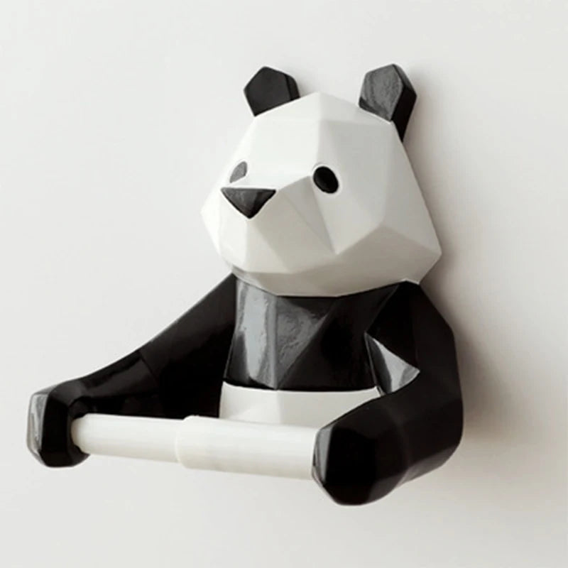Panda Roll Paper Holder Wall Mount Towel Tissue Holder Bathroom Kitchen Tissue Hanger WC Bathroom Organizer Bathroom Accessories
