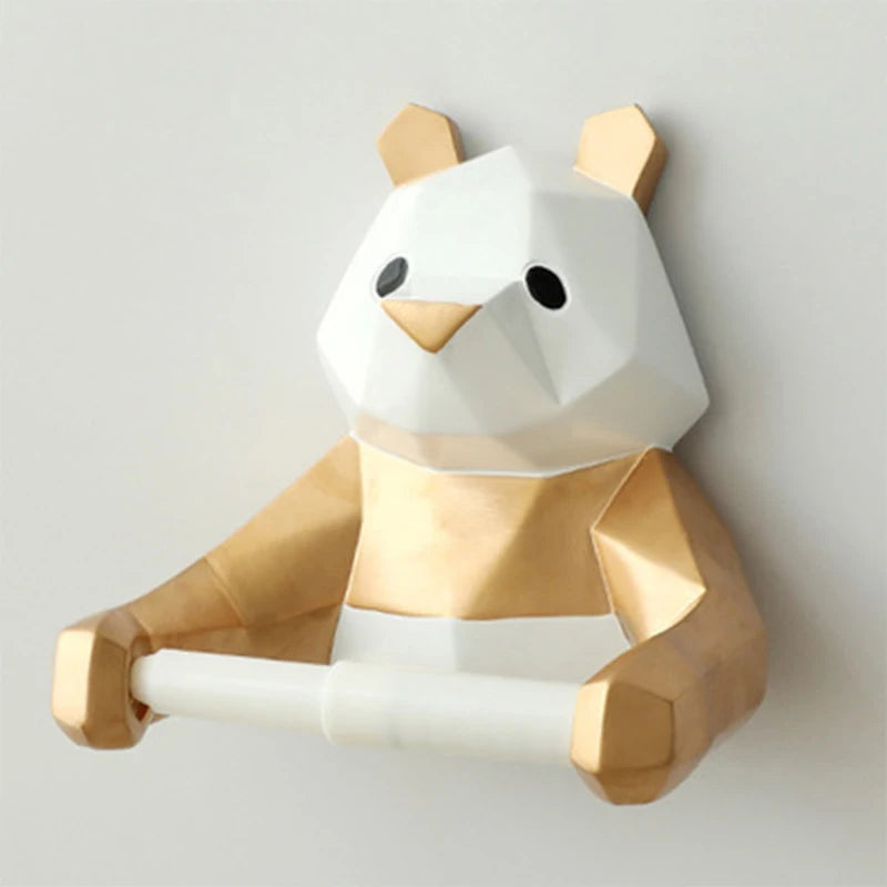 Panda Roll Paper Holder Wall Mount Towel Tissue Holder Bathroom Kitchen Tissue Hanger WC Bathroom Organizer Bathroom Accessories