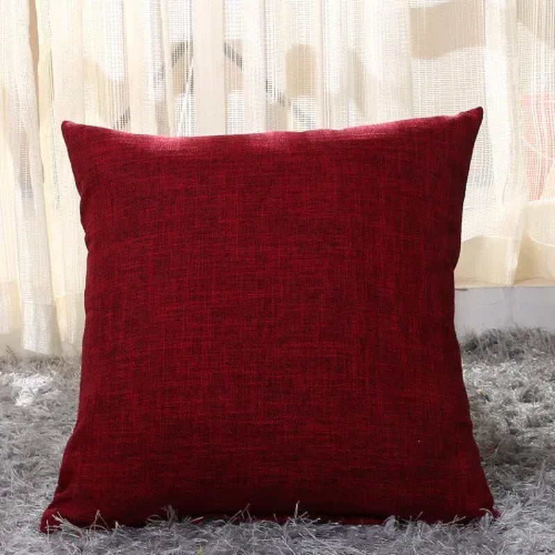 Set of 2 Linen Throw Pillow Covers 18 Inch Burlap Square Farmhouse Throw Pillow Cases for Chair Sofa Bed Car Couch Sofa Decor